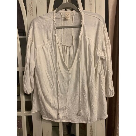 We The Free white oversized boho bohemian women’s small top (bin F) - Picture 1 of 5
